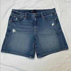 GAP Blue Denim Jean Shorts with Light Distressing